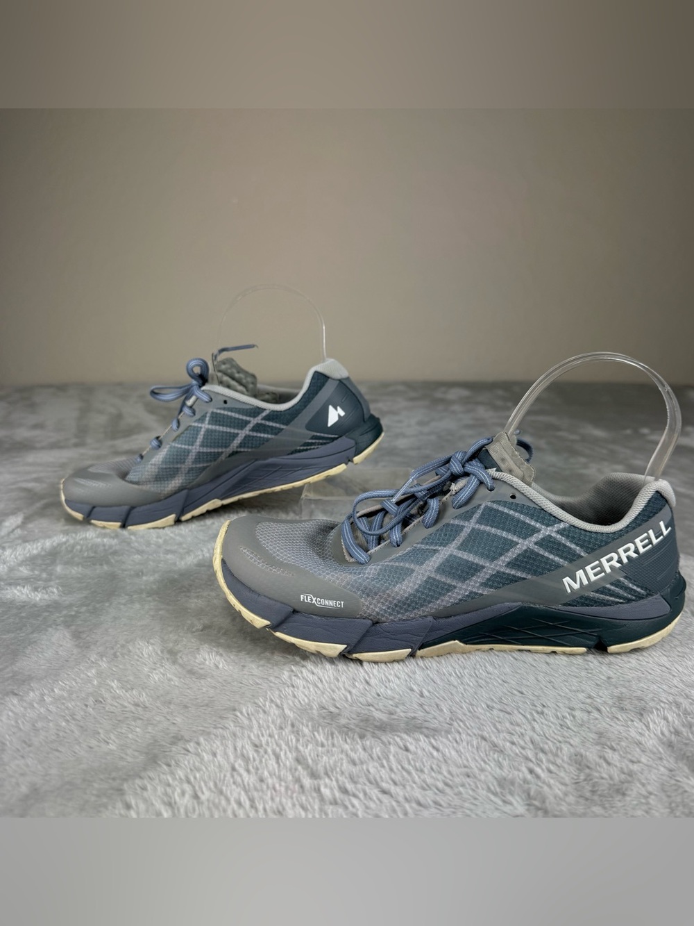 MERRELL Bare Access Flex Shoes Womens Gray Blue Vapor Minimalist Trail Running